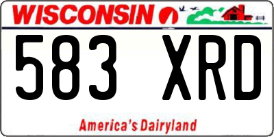 WI license plate 583XRD