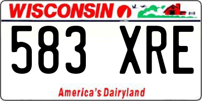 WI license plate 583XRE
