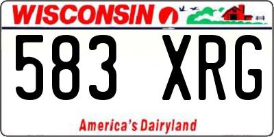 WI license plate 583XRG