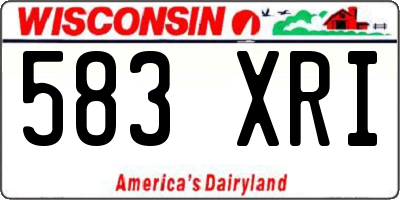 WI license plate 583XRI