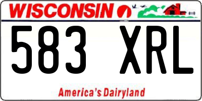 WI license plate 583XRL