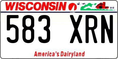 WI license plate 583XRN