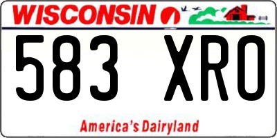 WI license plate 583XRO
