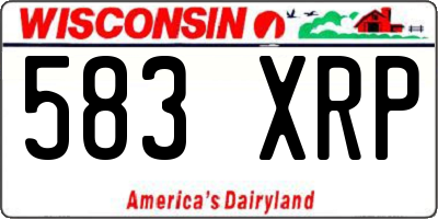 WI license plate 583XRP