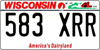 WI license plate 583XRR