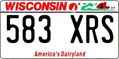 WI license plate 583XRS