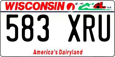 WI license plate 583XRU