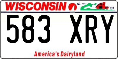 WI license plate 583XRY