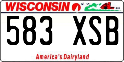 WI license plate 583XSB