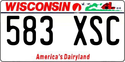 WI license plate 583XSC