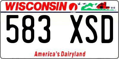 WI license plate 583XSD