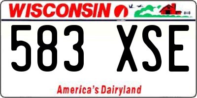 WI license plate 583XSE