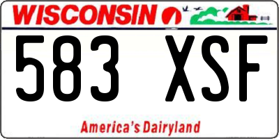 WI license plate 583XSF