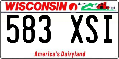 WI license plate 583XSI