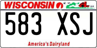 WI license plate 583XSJ