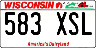 WI license plate 583XSL