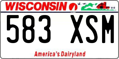 WI license plate 583XSM