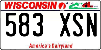 WI license plate 583XSN