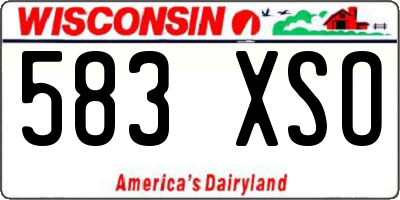 WI license plate 583XSO