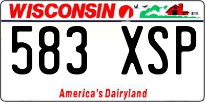 WI license plate 583XSP