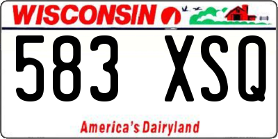 WI license plate 583XSQ