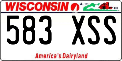 WI license plate 583XSS