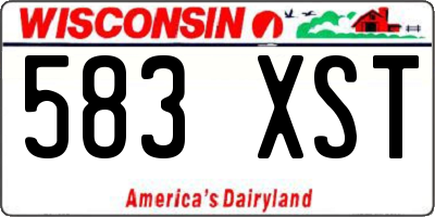 WI license plate 583XST