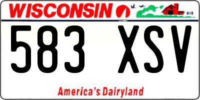 WI license plate 583XSV