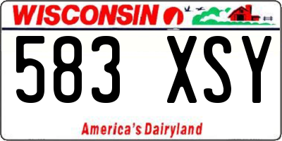 WI license plate 583XSY