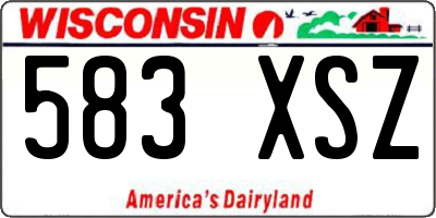 WI license plate 583XSZ