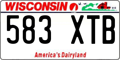 WI license plate 583XTB