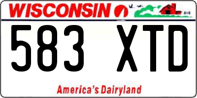 WI license plate 583XTD