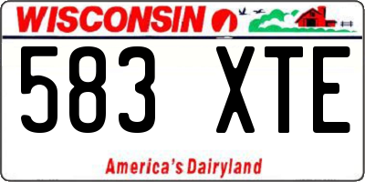 WI license plate 583XTE