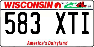 WI license plate 583XTI