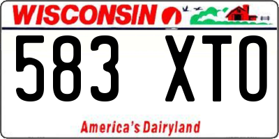 WI license plate 583XTO