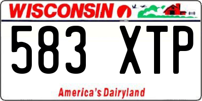 WI license plate 583XTP