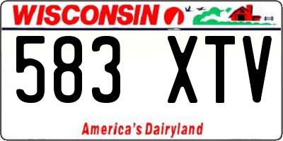WI license plate 583XTV
