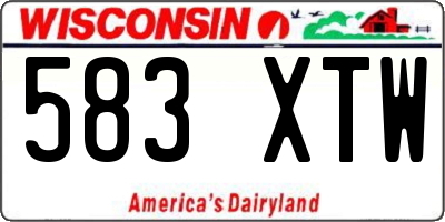 WI license plate 583XTW