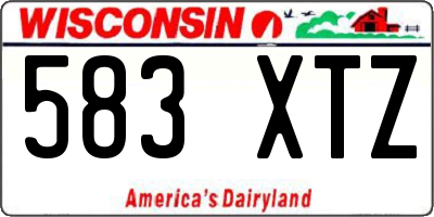 WI license plate 583XTZ
