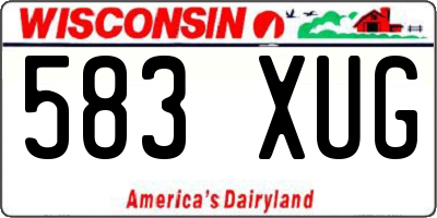 WI license plate 583XUG