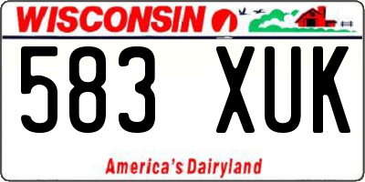 WI license plate 583XUK