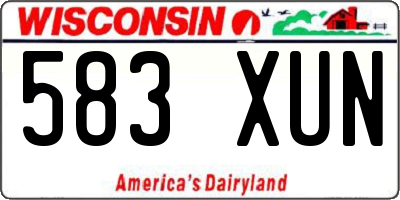 WI license plate 583XUN