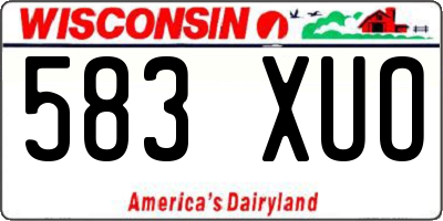 WI license plate 583XUO