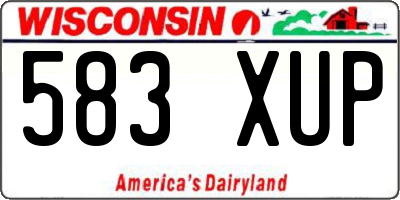 WI license plate 583XUP