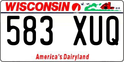 WI license plate 583XUQ