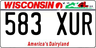 WI license plate 583XUR