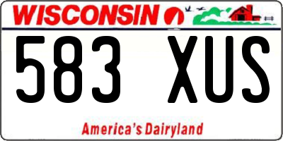 WI license plate 583XUS
