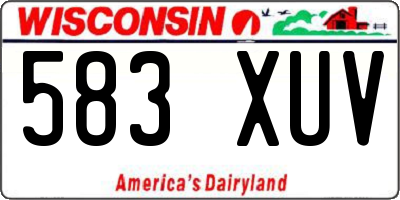 WI license plate 583XUV
