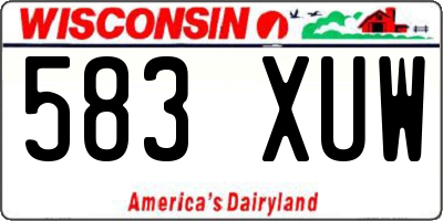 WI license plate 583XUW