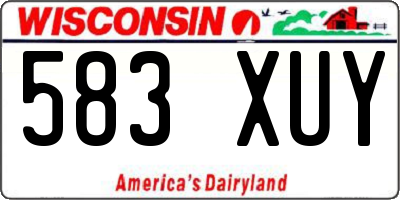 WI license plate 583XUY